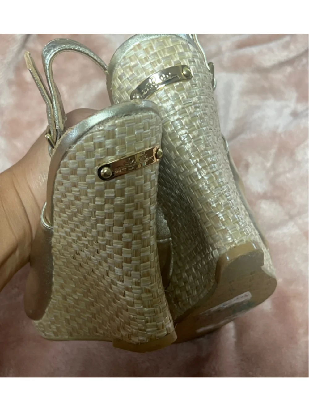 Women's Lilly Pulitzer Gold Wedge Sandals